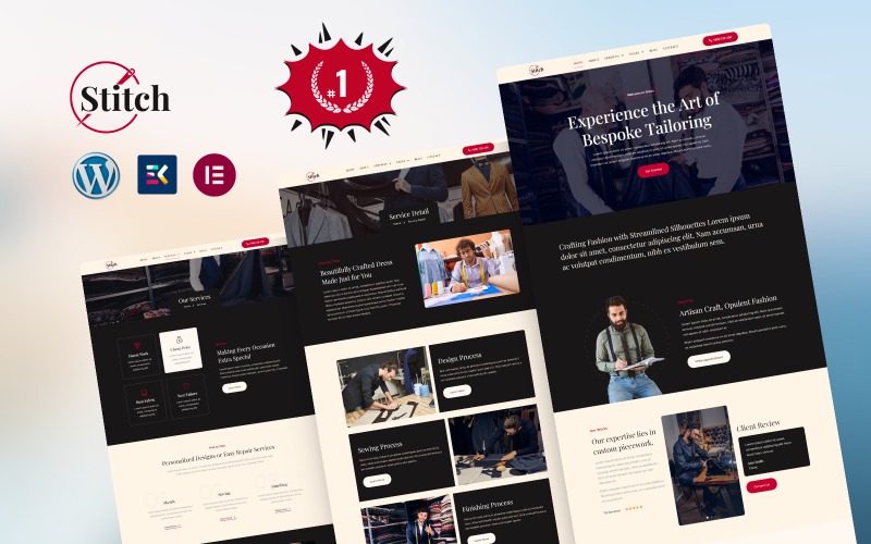 Stitch Tailor & Handcraft WordPress Elementor Template kit Elementor Kit