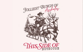 Jolliest Bunch PNG, Funny Christmas PNG, Adult Humor png, Christmas Sublimation Files, Retro