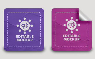 Realistic Round Sticker Mockup PSD Design Vol 8 V2