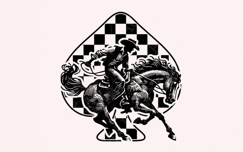 Western Cowboy PNG, Rodeo png, Cowboy ACE, Country Cowboy PNG, Retro Western png, Sublimation, Illustration