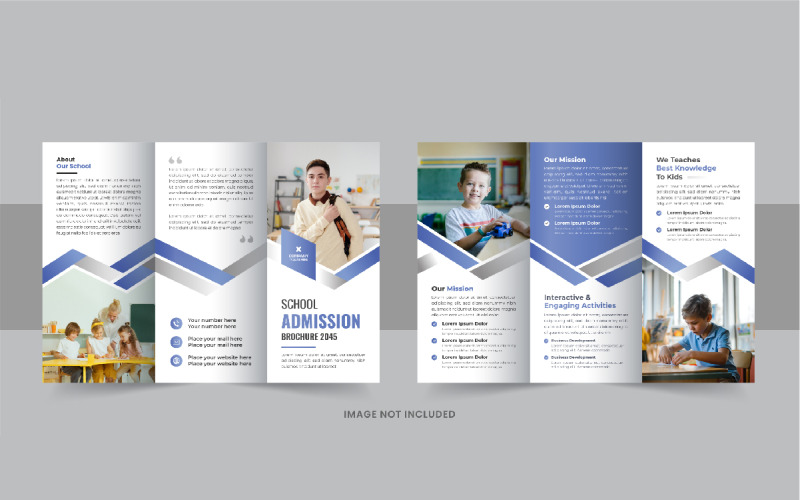 Kids back to school admission trifold brochure, International school trifold brochure design Corporate Identity