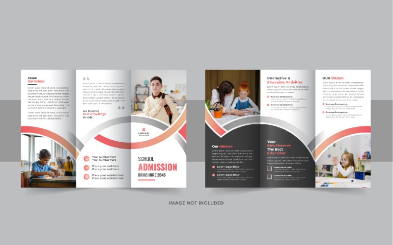Kids back to school admission trifold brochure, International school trifold brochure layout Corporate Identity