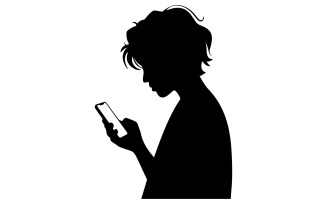 Silhouette of a person holding a smartphone