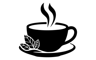 Silhouette of a steaming cup of herbal tea