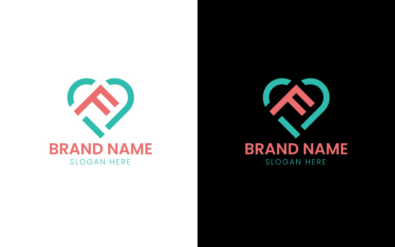 Letter F heart entertainment logo-11-472 Logo Template
