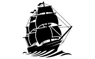 Ship silhouette art illustration