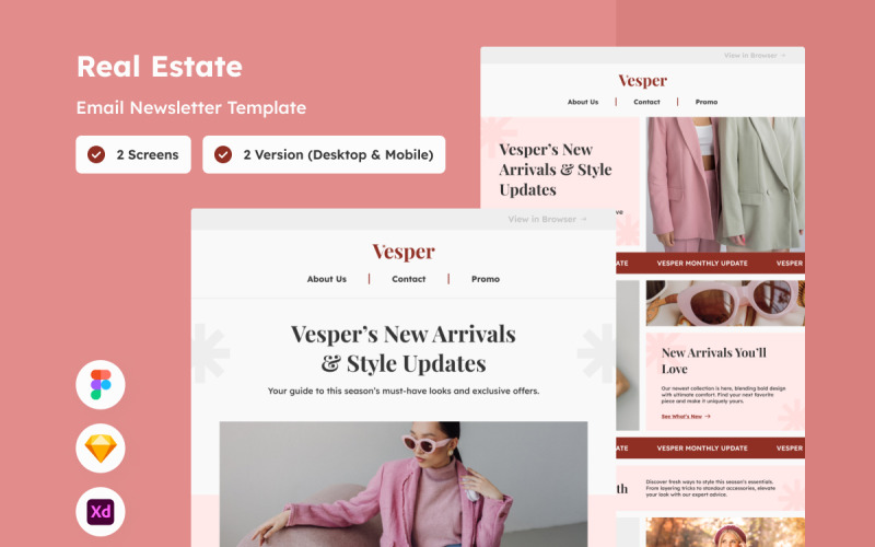 Vesper - Fashion Product Email Newsletter UI Element