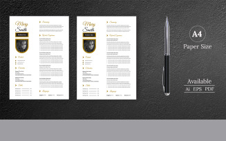 Black & White Color Resume Template