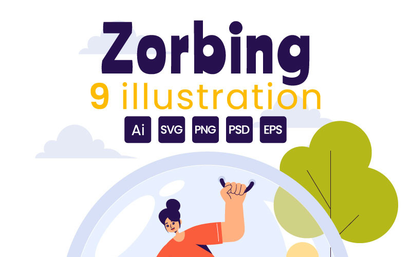 9 Bubble Bump Zorbing Sport Illustration