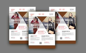 Maroon Color Fashion Week Flyer