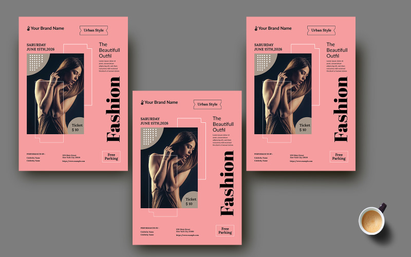 Pink Color Urban Style Fashion Flyer Corporate Identity