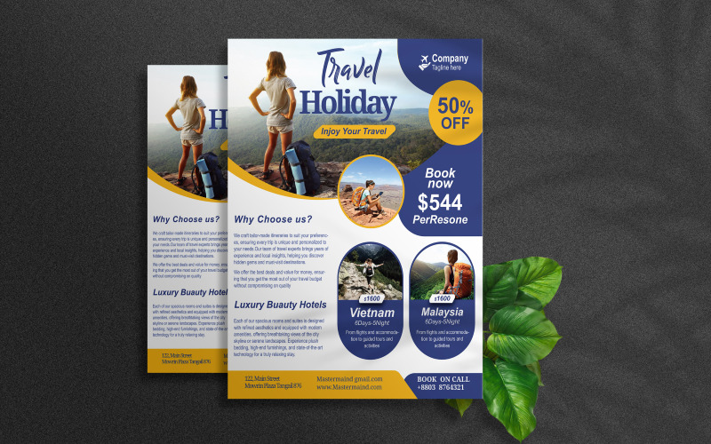 Professional Travel or Tourism Flyer Design Corporate Identity