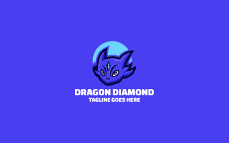 Dragon Diamond Mascot Cartoon Logo