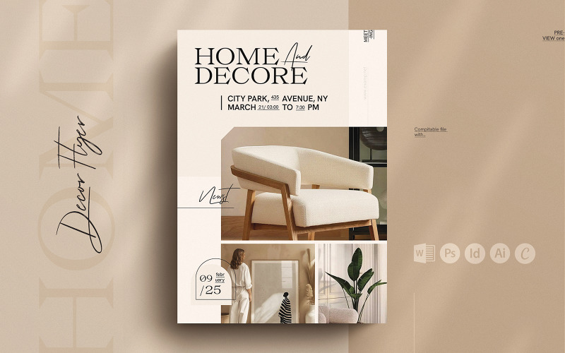 Interior Flyer Design Template CANVA Corporate Identity