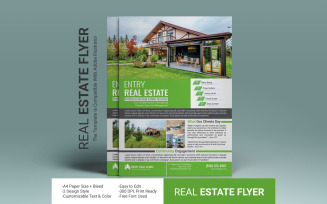 A4 Real Estate Flyer Design Vector