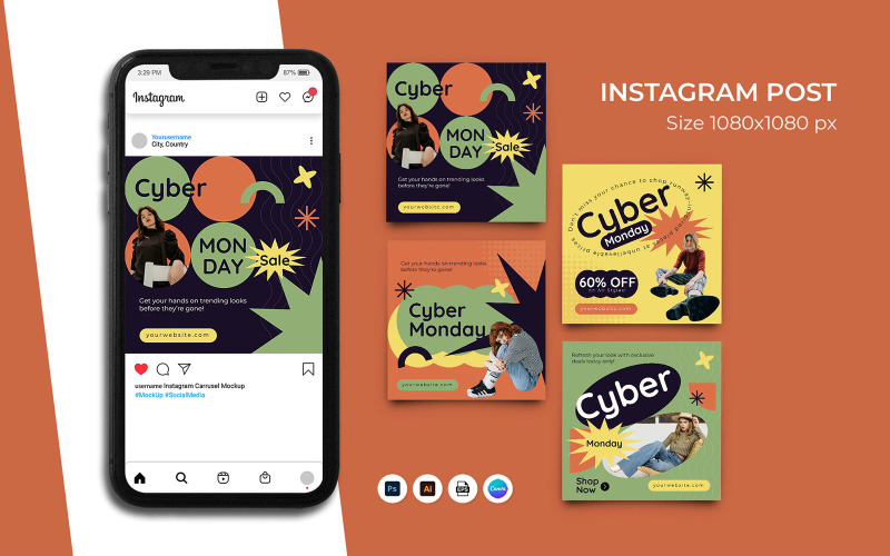 Cyber Monday Sale Instagram Post Social Media