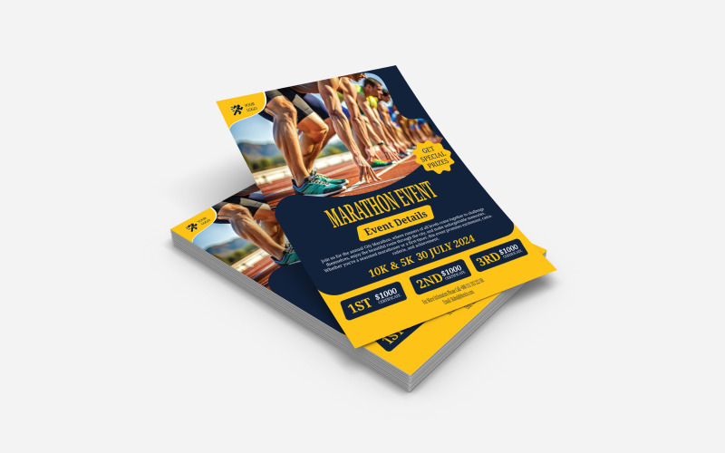 ​​​​​​​Eye-Catching Marathon Flyer Design for Your Even Corporate Identity