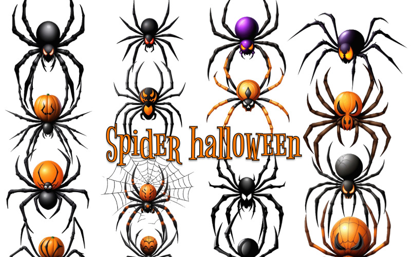Spider web Halloween Clipart Illustration