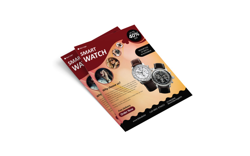 Watch Product Flyer Design Corporate Identity