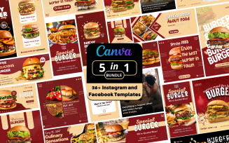 Enjoy the best burger on social media Instagram and Facebook design templates
