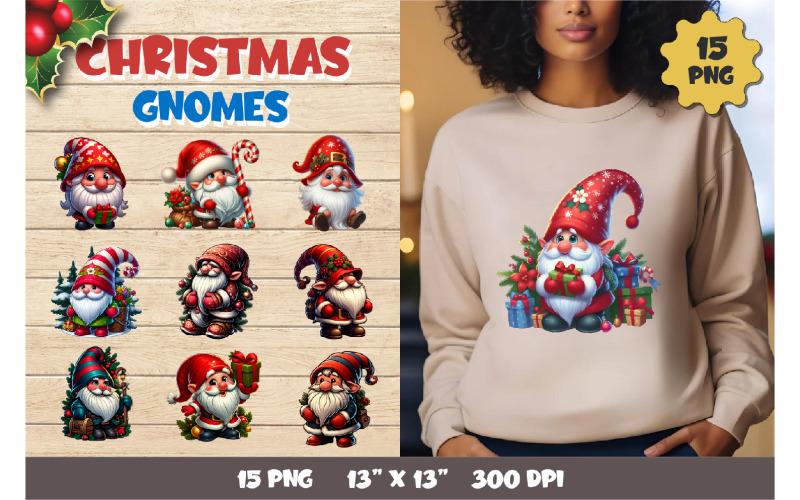Christmas gnome. Clipart, PNG. Illustration