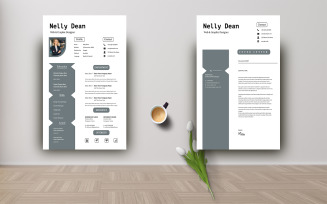 white & black color Resume template