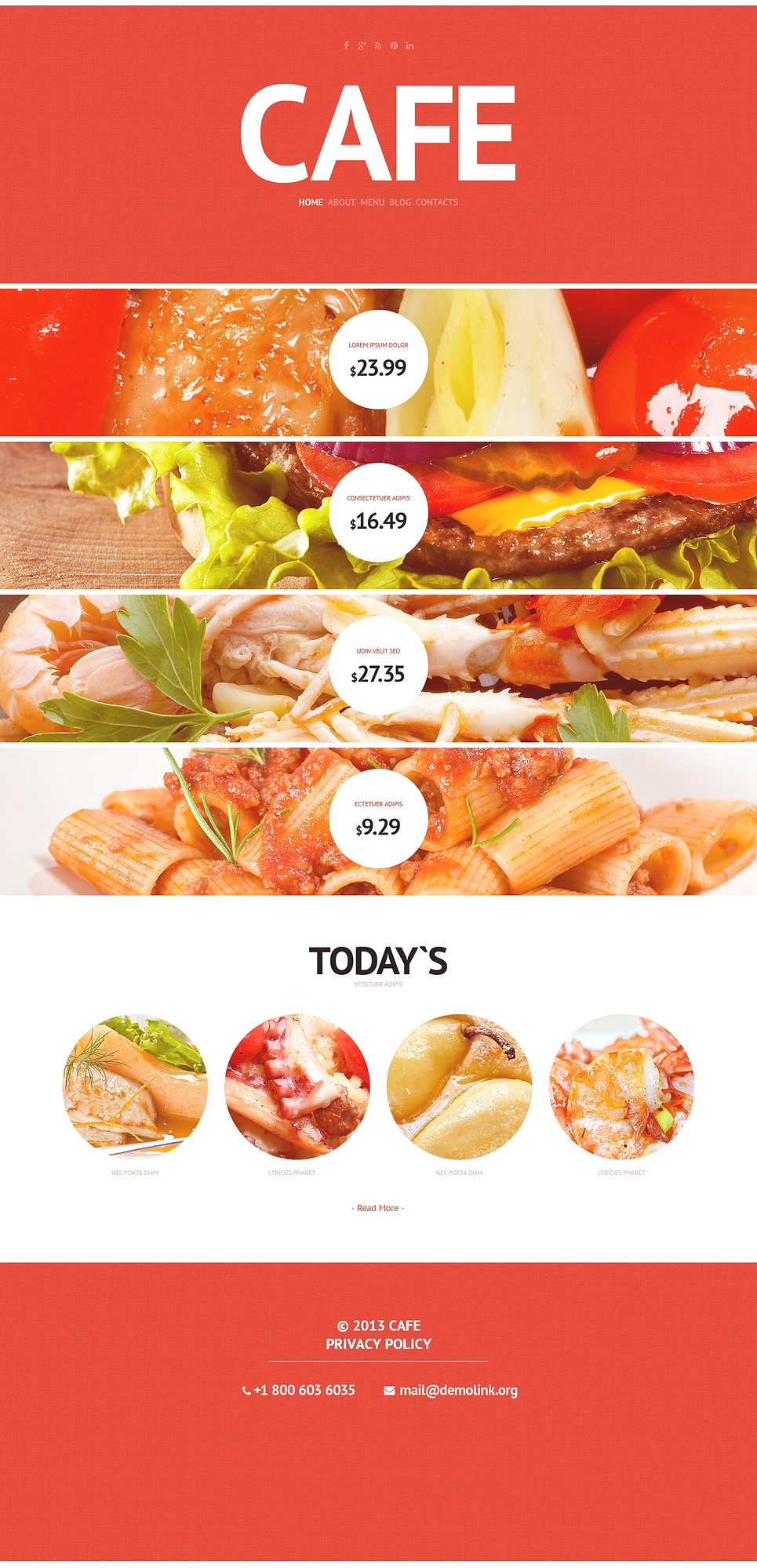 Cafe Responsive Website Template New Screenshots BIG