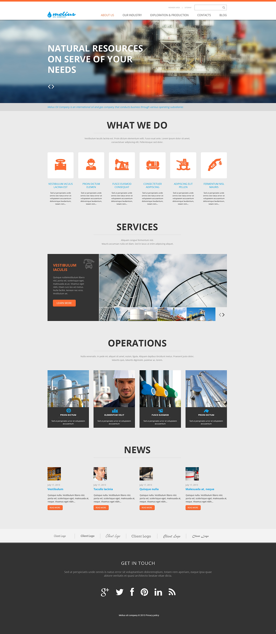 Gas & Oil Responsive Website Template New Screenshots BIG