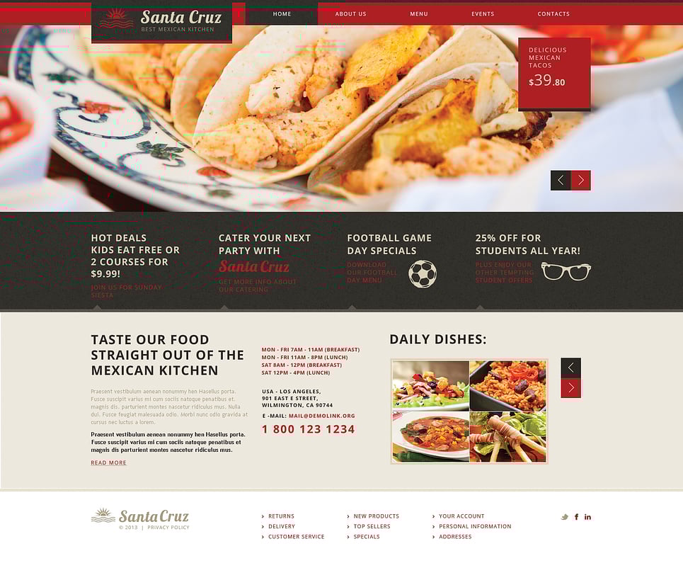 Mexican Restaurant Responsive Website Template New Screenshots BIG