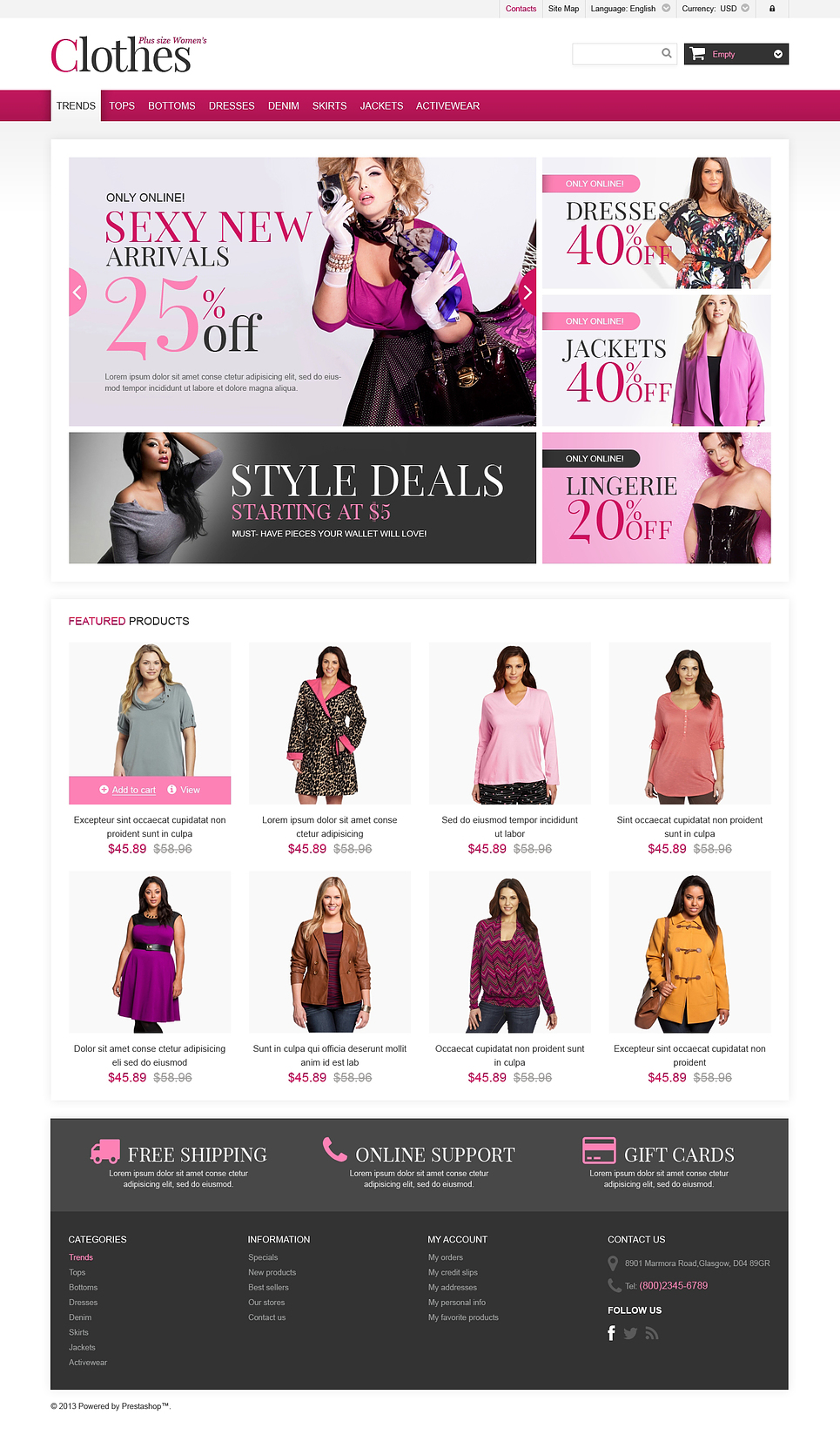 Plus Size Clothes Store PrestaShop Theme New Screenshots BIG