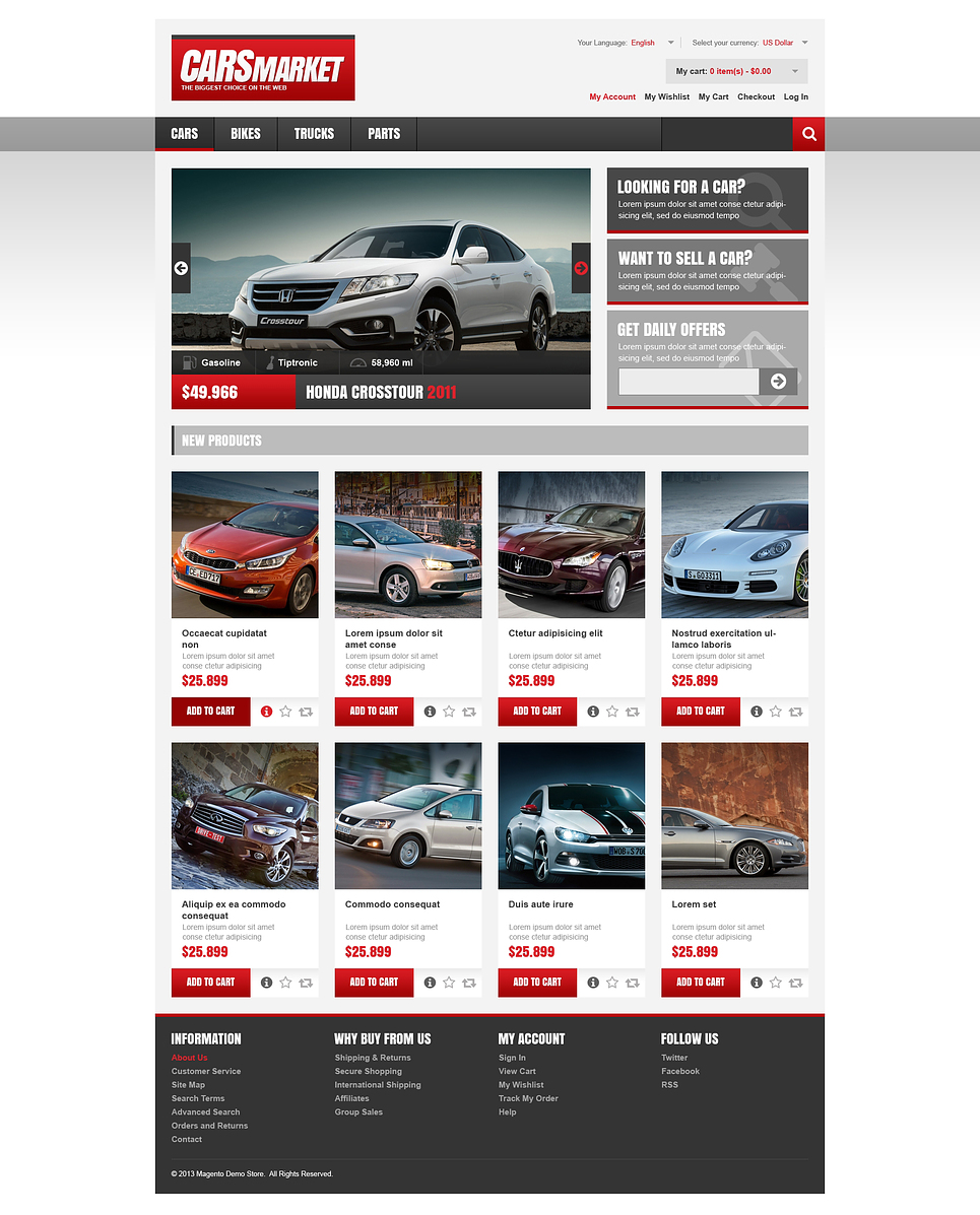Responsive Cars Market Magento Theme New Screenshots BIG