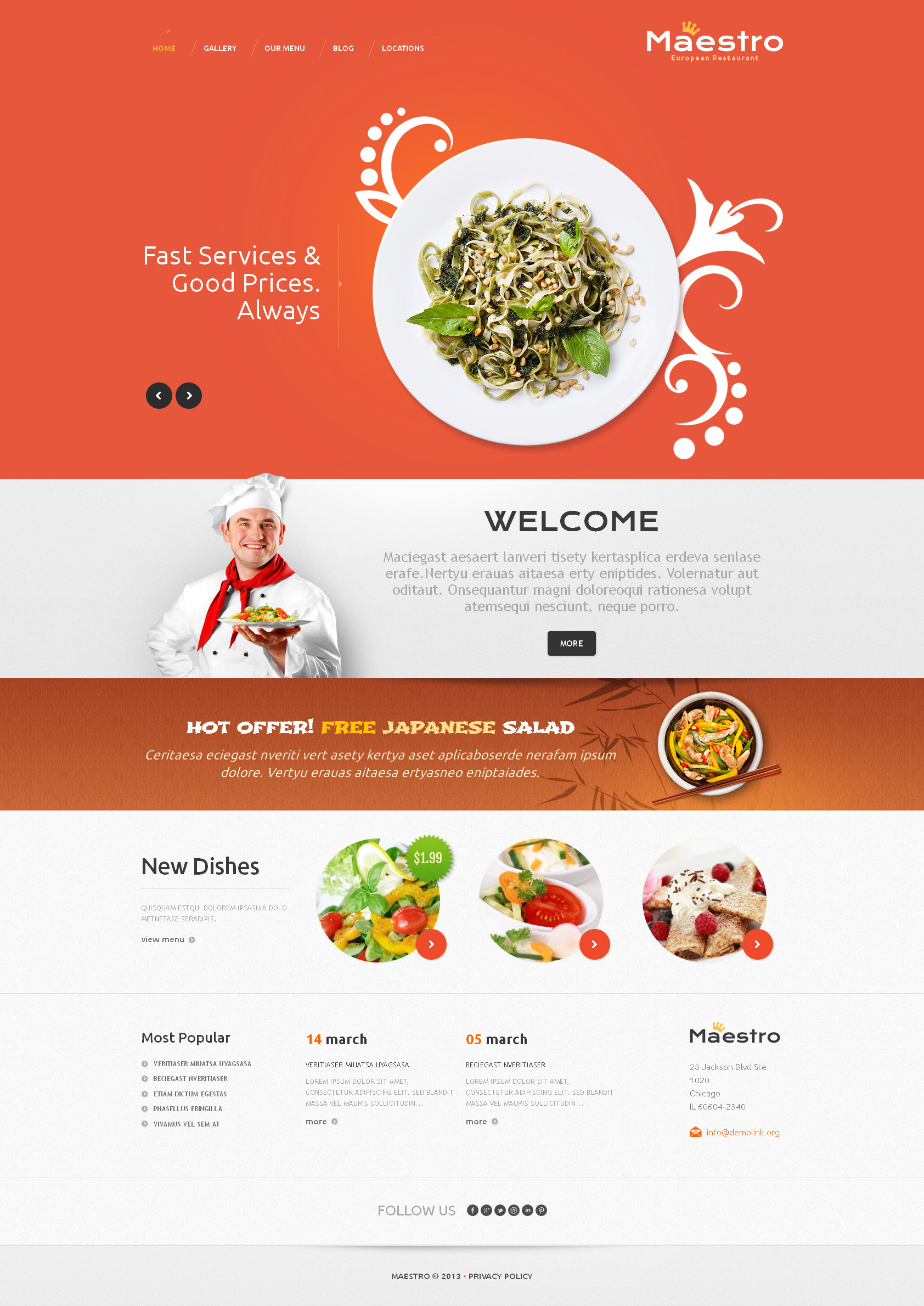 Responsive Good Restaurant Wordpress #46572 - Ekran resmi