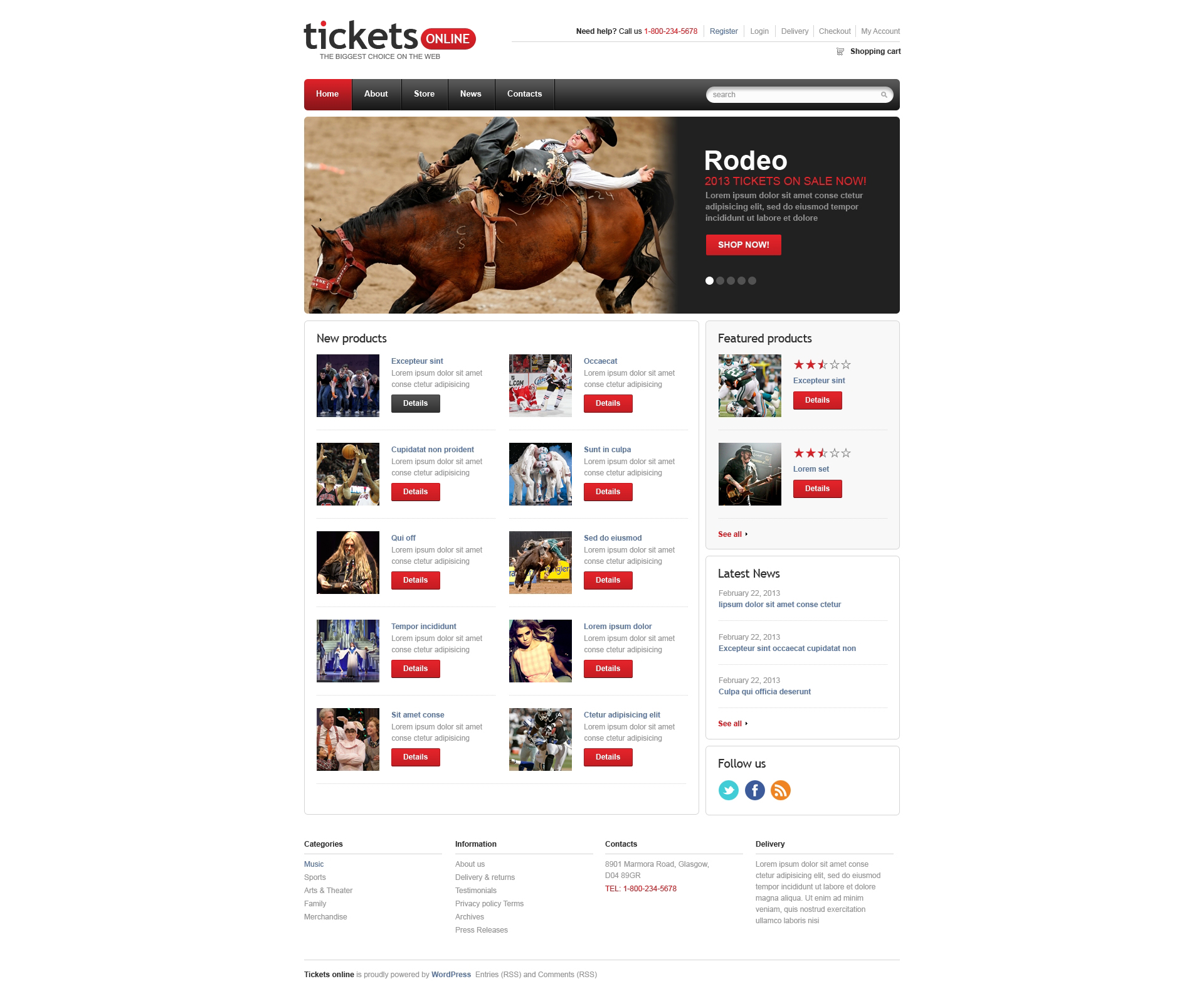 Responsive Responsive Tickets Store Woocommerce #46551 - Ekran resmi