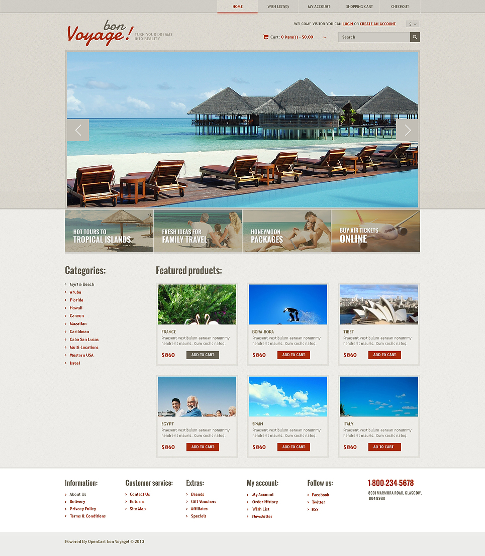 Responsive Travel Store OpenCart Template New Screenshots BIG
