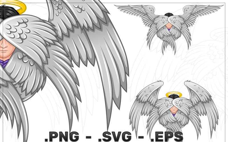 Christian angel with six wings Vector Graphic