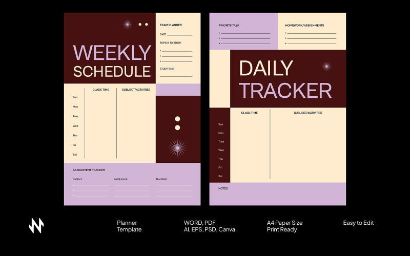 Daily Weekly School Planner