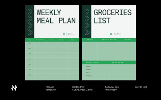 Green Weekly Meal Plan Template