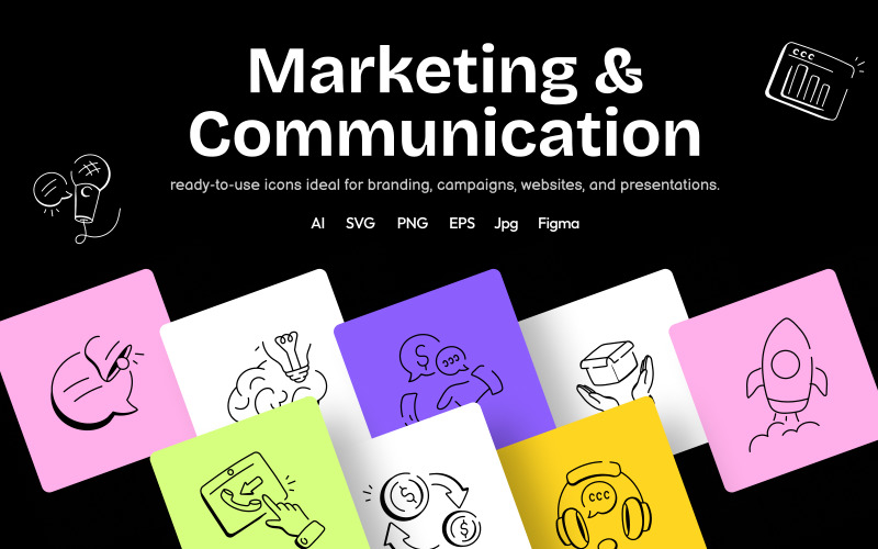 Marketing and Communication Icon Set