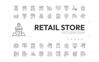 Modern Retail Store Line Icon