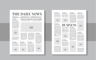The daily news layout design, newspaper template or vintage newspaper design layout