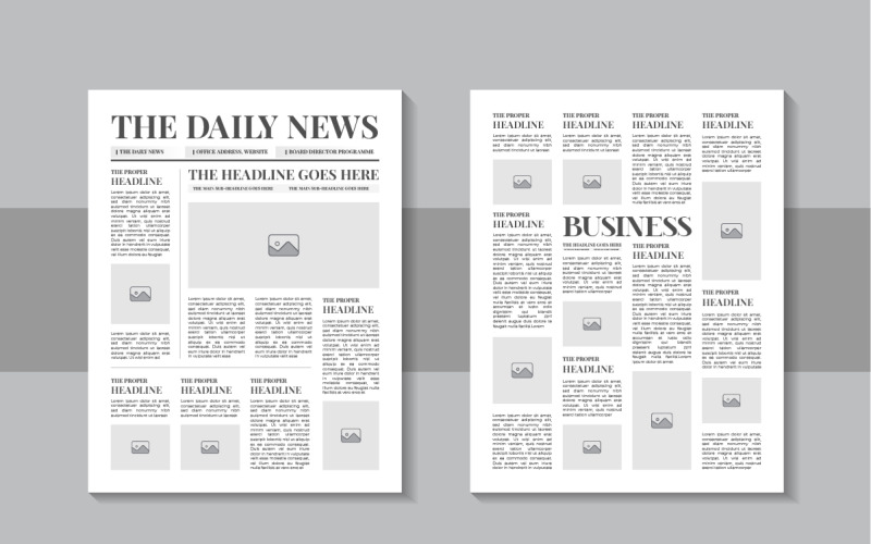 The daily news layout design, newspaper template or vintage newspaper design layout Corporate Identity