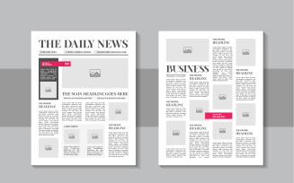 The daily news layout design, newspaper template or vintage newspaper design template layout