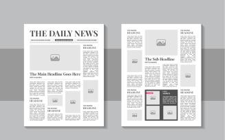 The daily news layout design, newspaper template or vintage newspaper design template