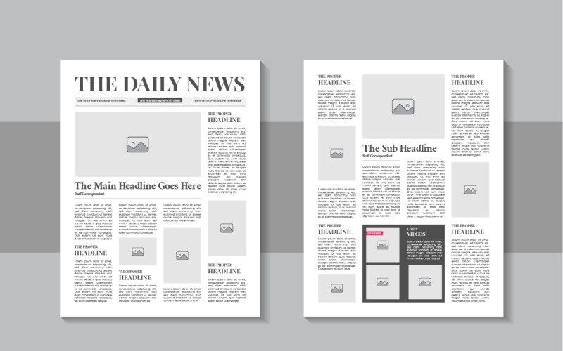 The daily news layout design, newspaper template or vintage newspaper design template Corporate Identity