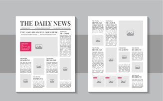 The daily news layout design, newspaper template or vintage newspaper design