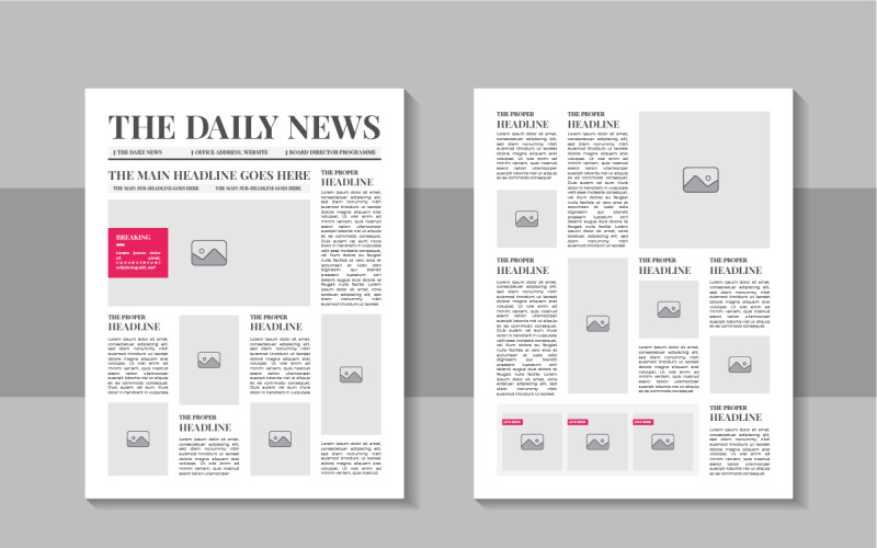 The daily news layout design, newspaper template or vintage newspaper design Corporate Identity