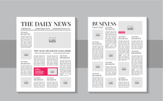 The daily news layout design, newspaper template or vintage newspaper layout