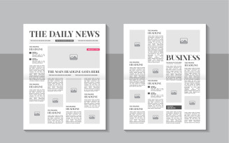 The daily news layout design, newspaper template or vintage newspaper template design layout