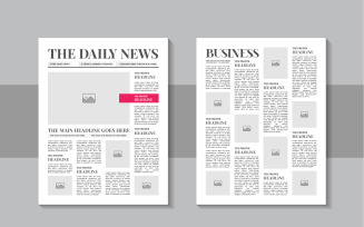 The daily news layout design, newspaper template or vintage newspaper template layout