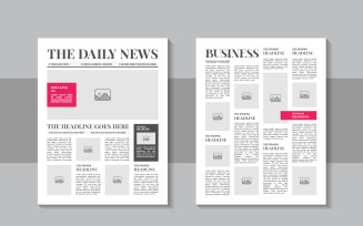 The daily news layout design, newspaper template or vintage newspaper template